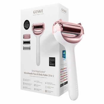 Роллер для игольчатой мезотерапии лица и тела GESKE MicroNeedle Face&Body Roller 9в1 жемчужный