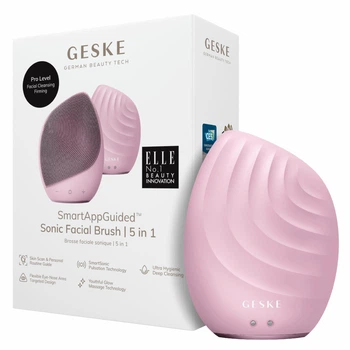 Электронная ультразвуковая щетка для лица GESKE Sonic Facial Brush 5в1 розовая