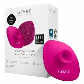 Щетка для лица GESKE Facial Brush 4в1 с держателем фуксия