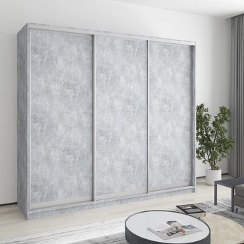 Шафа-купе тридверна MebelStar Стандарт AL 3ДСП 230x45x210 см Бетон (MBS-2871)
