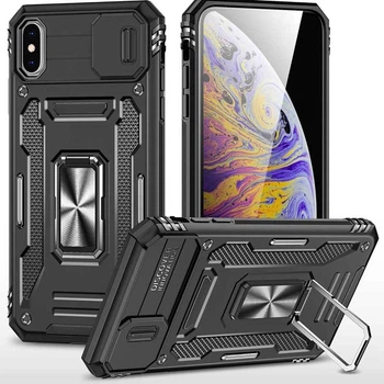 Удароміцний чохол Epik Camshield Army Ring на Apple iPhone XS Max (6.5") Чорний / Black