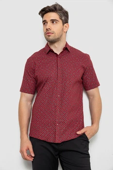 Рубашка мужская с принтом, цвет бордовый, 214R7306, 4XL