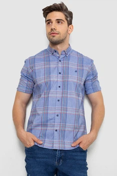 Сорочка чоловіча в клітку, колір бузковий, 214R244564, XL
