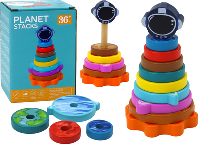 Piramidka edukacyjna Lean Toys drewniana 10 elementów (5905991007715)