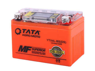 Аккумулятор YTX4L-BS OUTDO гелевый 4АH 113*70*85mm оранжевый (с дисплеем)