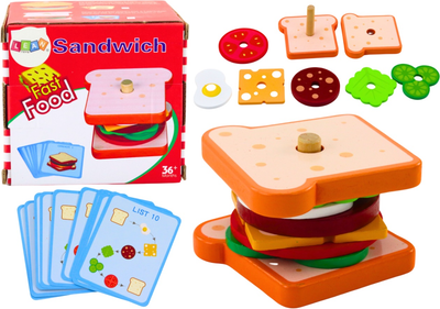 Zestaw do zabawy dla dzieci Lean Toys Kanapka drewniana 8 elementów (5905991028161 / 5905991028444)