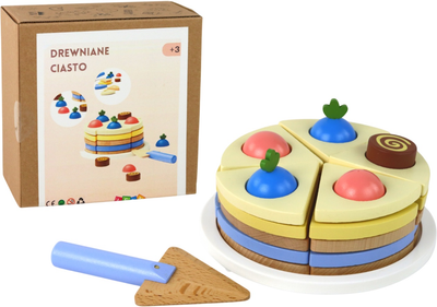 Zestaw do zabawy dla dzieci Lean Toys Ciasto drewniane w kawałkach (5905515354837)