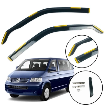 Дефлекторы окон (ветровики) для Volkswagen T5 2003-2015 вставные 2 шт (HAWK)