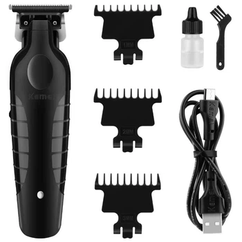 Машинка для стрижки Kemei KM-2299 аккумуляторная, с USB зарядкой триммер и 3 сменные насадки для волос и бороды
