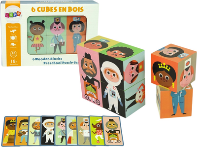 Puzzle - kostki drewniane Lean Toys Postacie (5904665990223)