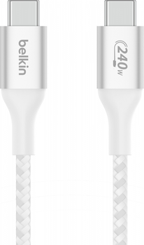 Кабель Belkin BoostCharge 240W USB Type-C - USB Type-C 1 м White (CAB015BT1MWH)
