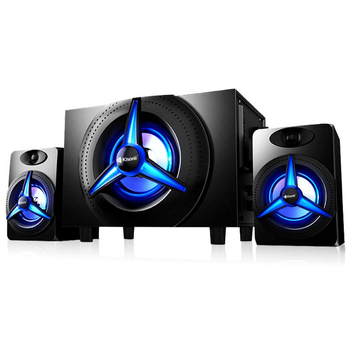 Компьютерная акустика колонки для пк и ноутбука Kisonli TM-7000A | 2.1, 25 Вт, BASS, BT, AUX, TF, LED подсветка| Черный