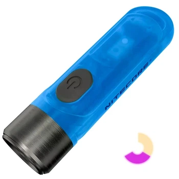 Міні-наключник Nitecore TIKI GITD, Люмінесцентний з Ультрафіолетом (300 Люмен 71 Метр - USB-C) Синій
