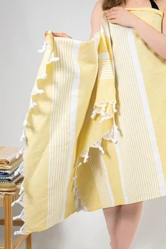 Пляжний рушник Linen Yellow 90х180 см жовтий