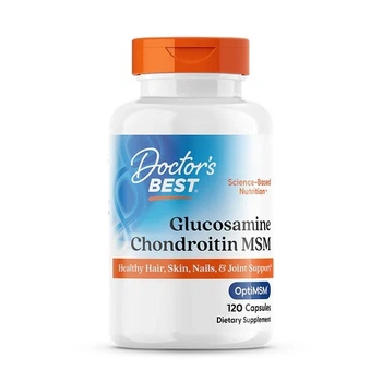 Природні добавки Doctor's s Best Глюкозамін & Хондроітин & МСМ OptiMSM 120 капсул