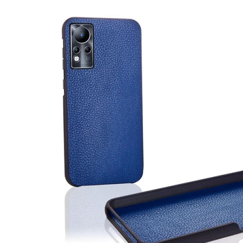 Чехол Бампер Infinix Note 11 (X663B) NFC с накладкой Эко-кожа Синий