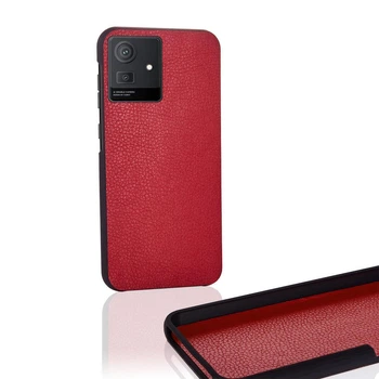 Чехол Бампер Cubot Note 50 с накладкой Эко-кожа Красный