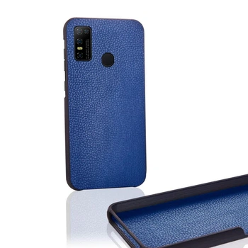Чехол Бампер Doogee N30 с накладкой Эко-кожа Синий