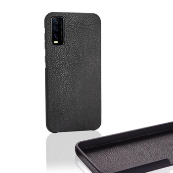 Чохол Бампер Vivo Y20s з накладкою Еко-шкіри Чорний
