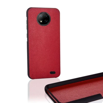 Чехол Бампер Oukitel C19 с накладкой Эко-кожа Красный