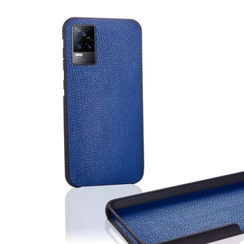 Чехол Бампер Vivo V21E с накладкой Эко-кожа Синий