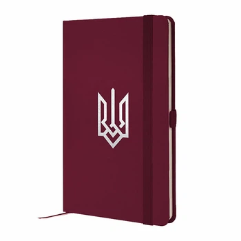 Деловая записная книжка Axent Partner "Герб" А5 96 листов клеточка на резинке твердая обложка бордовая (8201-46-5-A)