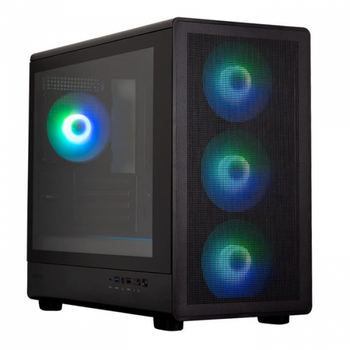 Корпус Zalman m5, Black, Mini Tower, без бп, для Micro atx / Mini itx, 1xType-C / 1xUSB 3.0 / 1xUSB 2.0, макс. cpu - 180 мм / vga - 410 мм, 4x120 мм argb, боковая панель из закаленного стекла