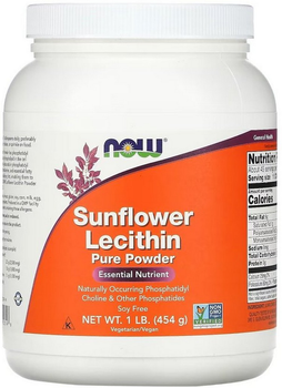 Соняшниковий лецитин NOW Sunflower Lecithin Pure Powder 454 г
