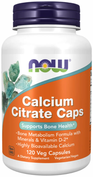 Комплекс Кальцій Цитрат для кісток та зубів NOW Foods Calcium Citrate Caps 120 вег капс