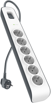 Listwa przeciwprzepięciowa Belkin Surge Protection 6 x Schuko (Type F) White (BSV603VF2M-V2)