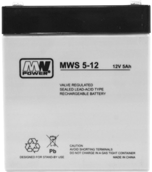 Akumulator MW Power VRLA AGM 12V, 5 Ah (5902135111734) Akumulator MW Power VRLA AGM 12V, 5 Ah (5902135111734)