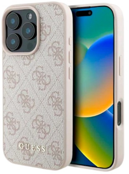 Etui Guess 4G Classic na Apple iPhone 16 Pro Pink (3666339346102)
