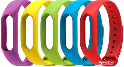 Набір ремінців MRK для Xiaomi Mi Band 2 OLED 5 шт Blue/Yellow/Green/Red/Purple (mrk7932)