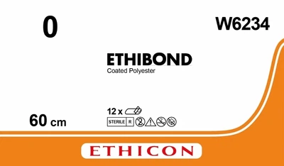 Этибонд Эксель Ethicon зеленый 60 см M3.5 USP0 без иглы 13 шт (W6234)