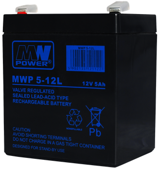 Akumulator MW Power VRLA AGM MWP 5-12L 12V 5Ah (5902135121122)
