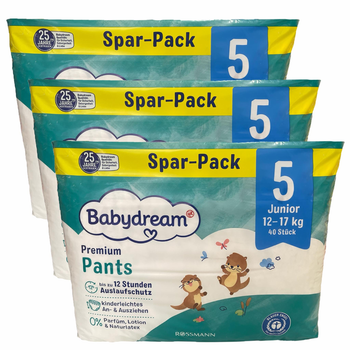 Дитячі підгузки-трусики Babydream Premium 5 (12-17 кг), 120 шт