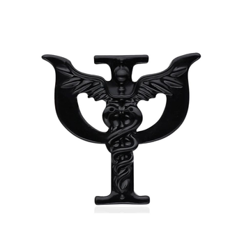Значок (пін) BROCHE Брошка біжутерія Кадуцей Медицина Психологія чорний BRGV114619