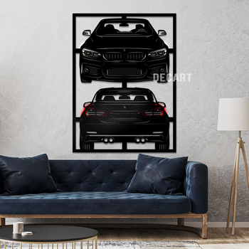 Картина на стену в стиле лофт. Деревянное панно на подарок Decart BMW 4 F36 120х90 см (без подсветки)