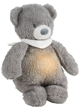 Іграшка - нічник Nattou Sleepy Bear музична із сенсором плачу Сіра 876629 (5414673876629)