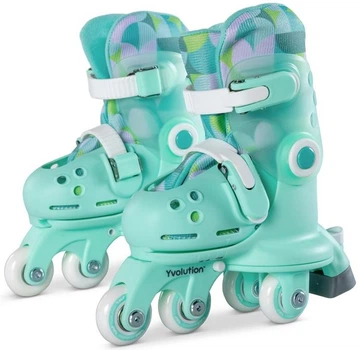 Детские роликовые коньки Yvolution Twista YC01T4 с переставными колесами, от 2 лет, регулируемый размер 30–34, салатовые
