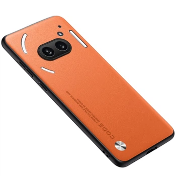 Кожаный чехол - накладка CODE Tactile Experience для Nothing Phone (3a) orange