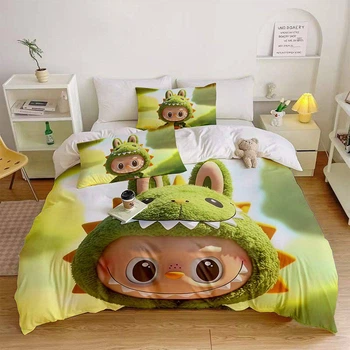 Постельное белье 3D полуторное из микросатина Labubu №4 31453 150х215 см 50х70 см
