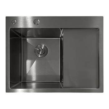 Кухонна мийка MIXXUS MH6350L Nano-Black графіт 3.0/0.8 мм з нержавіючої сталі інтегрована праве крило (MI7045)
