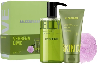 Подарочный набор Mr.Scrubber Verbena Lime Гель для душа 500 мл + Увлажняющий крем-гель 150 мл + Мочалка (4820200417608)