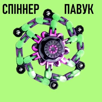 Багатофункціональна іграшка - трансформер "Спіннер Павук" головоломка фіджет з функцією антистрес для дітей та дорослих, Type-1, зелений з фіолетовим (110674114)