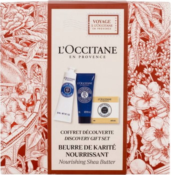 Zestaw kosmetyków pielęgnacyjnych L'Occitane en Provence Discovery Nourishing Shea Butter Krem do rąk 30 ml + Krem do ciała 20 ml + Mydło w kostce 100 g (3253581775424)