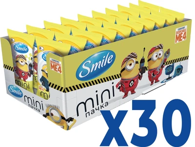 Упаковка вологих серветок Smile Ліцензійні&nbsp;герої&nbsp;Міньйони 30 пачок по 8 шт (4823071667400)