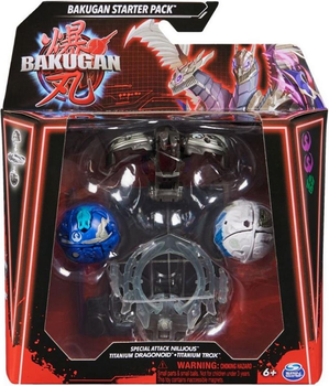Zestaw zabawek Spin Master Bakugan: Starter Special Attack Nillious/Titanium Dragonoid/Titanium Trox 20142185 (778988465653)