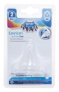 Соска силиконовая для бутылочек с широким отверстием EasyStart каша 1 шт Canpol Babies 21/723 5903407217239