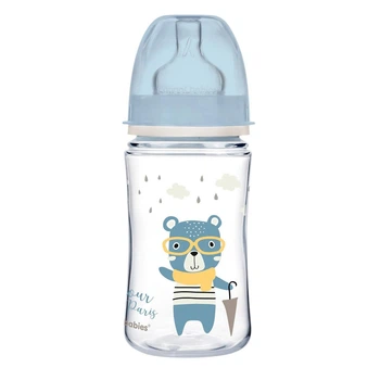 Бутылка антиколиковая с широким отверстием 240 мл PP Easystart Bonjour Paris Canpol babies Синяя (5901691844377)